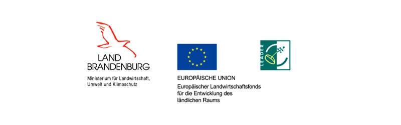 Pressemitteilung: Neuer Kinderspielplatz für Alt Madlitz 2 Logos des Landes Brandenburg (Ministerium für Landwirtschaft, Umwelt und Klimaschutz), der Europäischen Union mit dem Europäischen Landwirtschaftsfonds für die Entwicklung des ländlichen Raums und der LEADER-Region.